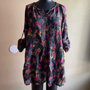 Johnny Was silk floral tunic medium